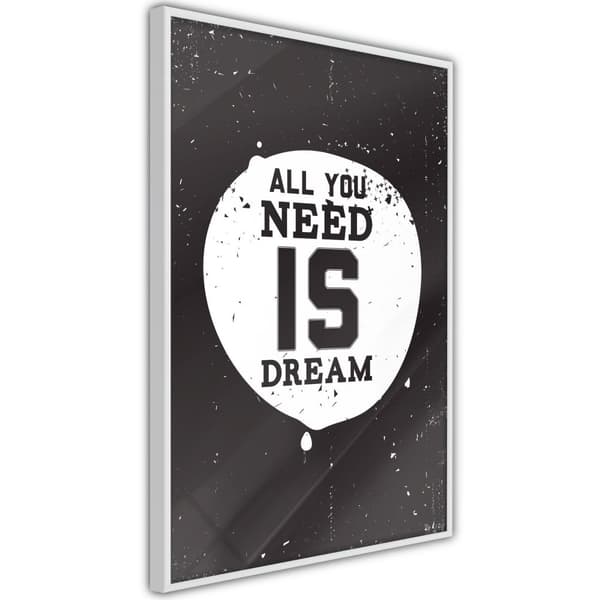 Inramad Poster / Tavla - All You Need Vit ram 30x45