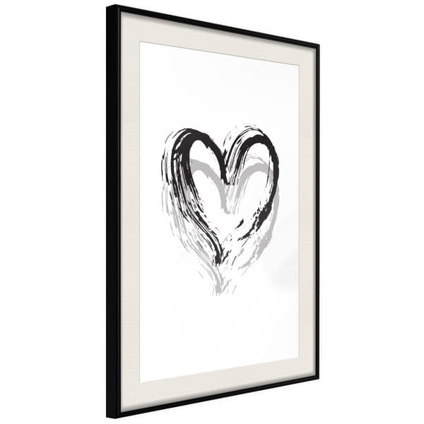 Inramad Poster / Tavla - Painted Declaration of Love Svart ram med passepartout 40x60