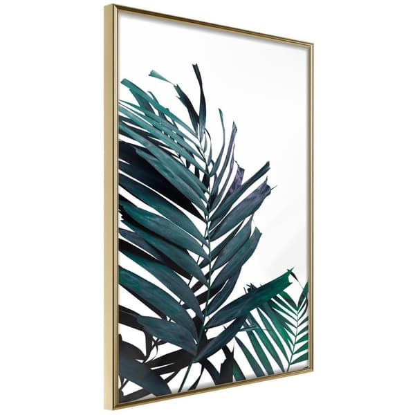 Inramad Poster / Tavla - Evergreen Palm Leaves Guldram 20x30