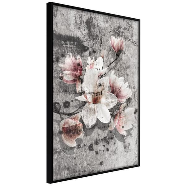 Inramad Poster / Tavla - Flowers on Concrete