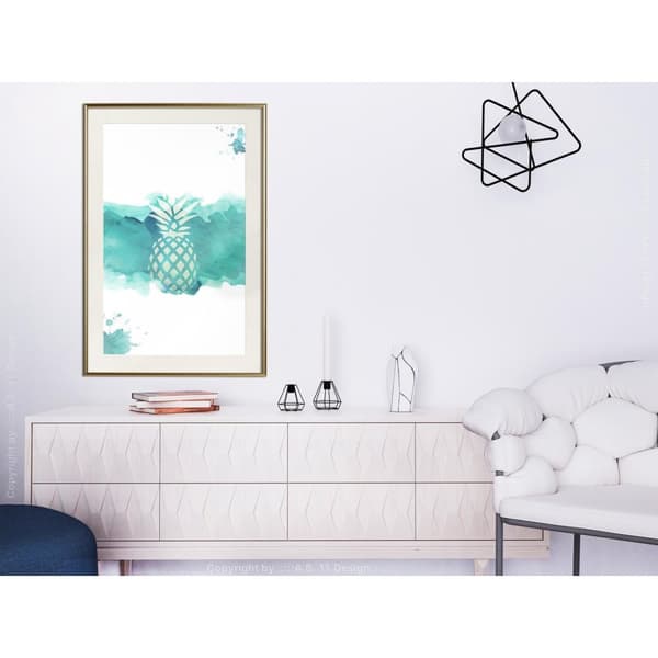 Inramad Poster / Tavla - Pastel Pineapple