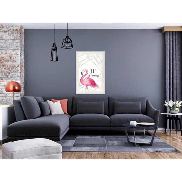 Inramad Poster / Tavla - Pink Visitor