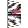 Miniatyrbild 1 av 11: Inramad Poster / Tavla - Flamingo on Striped Background