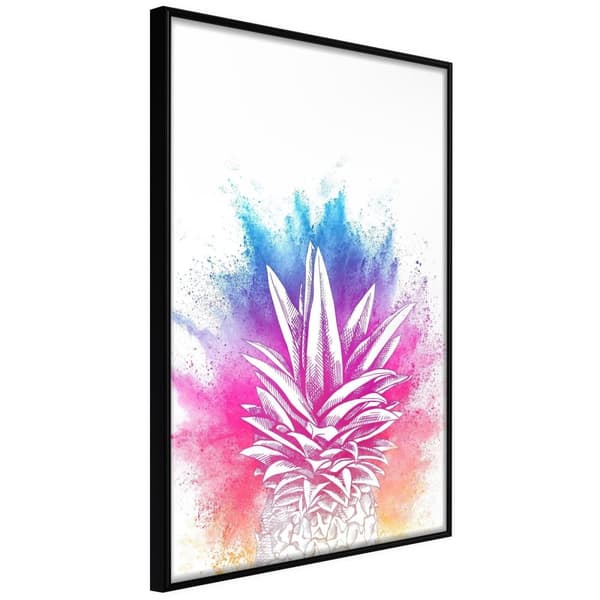 Inramad Poster / Tavla - Rainbow Pineapple Crown