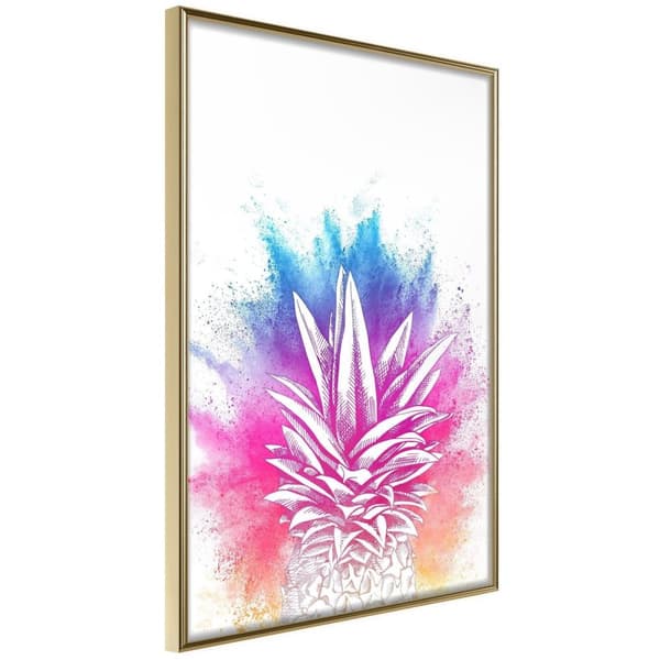 Inramad Poster / Tavla - Rainbow Pineapple Crown