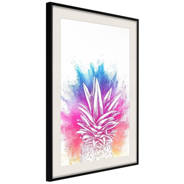 Inramad Poster / Tavla - Rainbow Pineapple Crown