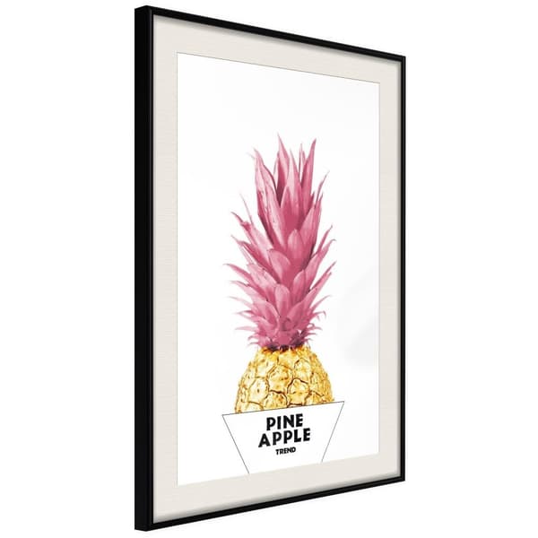 Inramad Poster / Tavla - Trendy Pineapple