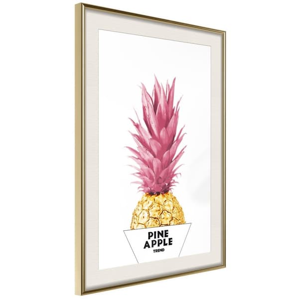 Inramad Poster / Tavla - Trendy Pineapple