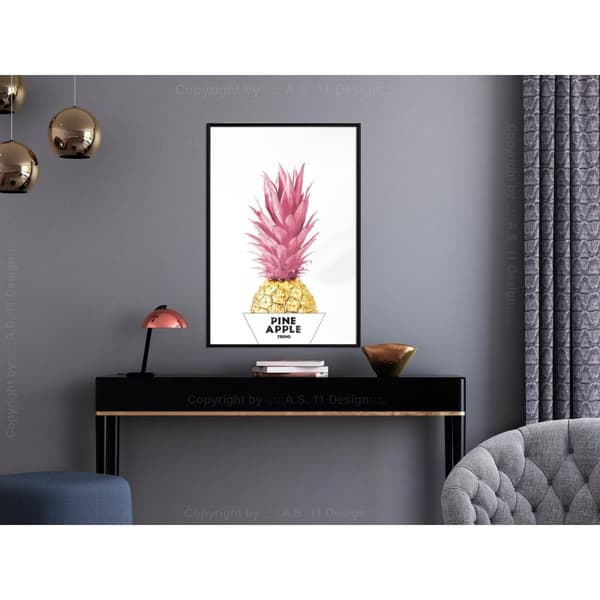 Inramad Poster / Tavla - Trendy Pineapple