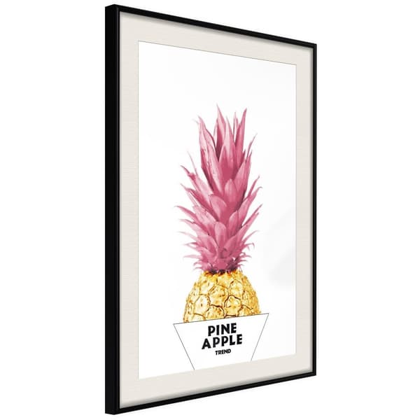 Inramad Poster / Tavla - Trendy Pineapple