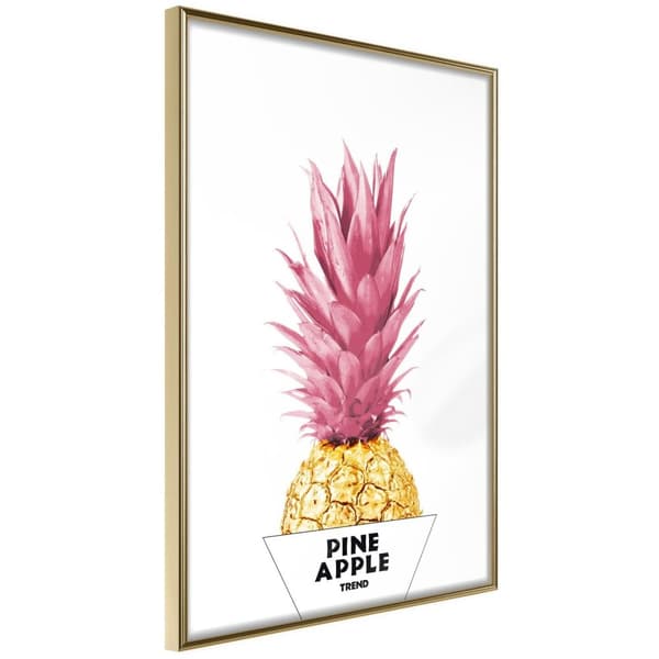 Inramad Poster / Tavla - Trendy Pineapple