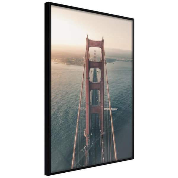 Inramad Poster / Tavla - Bridge in San Francisco I Svart ram 40x60
