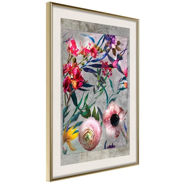 Inramad Poster / Tavla - Scattered Flowers