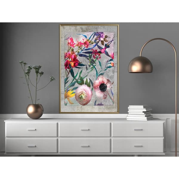 Inramad Poster / Tavla - Scattered Flowers