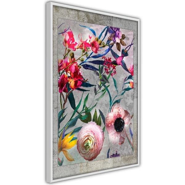 Inramad Poster / Tavla - Scattered Flowers Vit ram 20x30