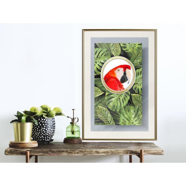 Inramad Poster / Tavla - Parrot Says Hi
