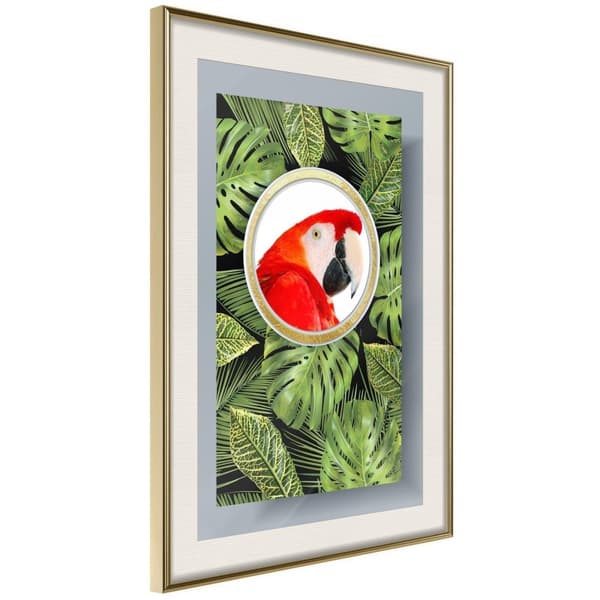 Inramad Poster / Tavla - Parrot Says Hi