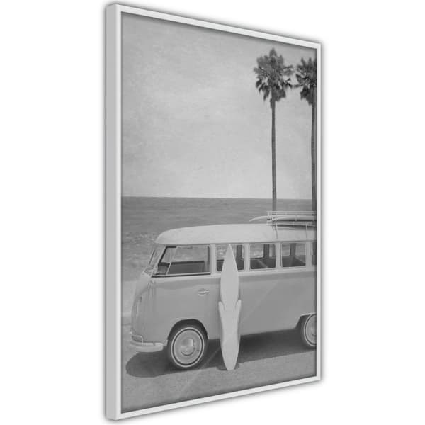 Inramad Poster / Tavla - Hippie Van II Vit ram 40x60