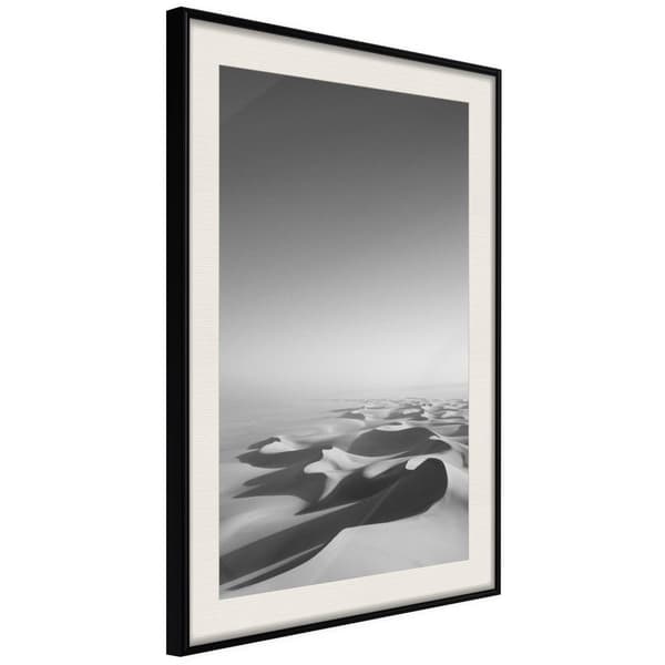Inramad Poster / Tavla - Ocean of Sand I Svart ram med passepartout 40x60