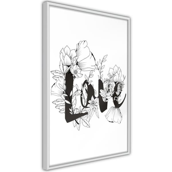 Inramad Poster / Tavla - Blossoming Love Vit ram 40x60
