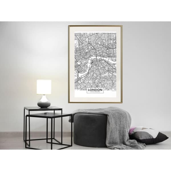 Inramad Poster / Tavla - City Map: London