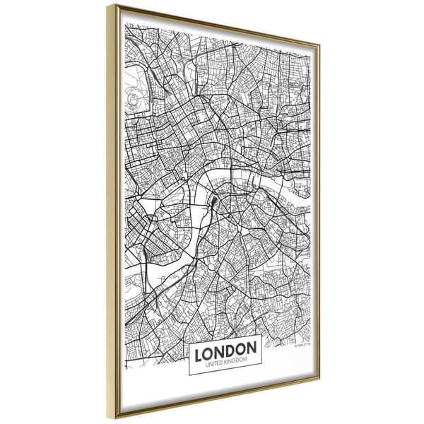 Inramad Poster / Tavla - City Map: London