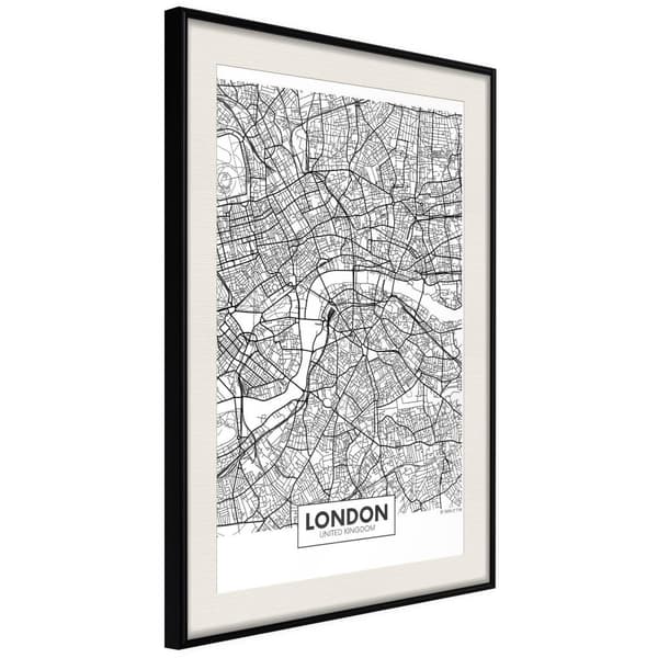 Inramad Poster / Tavla - City Map: London