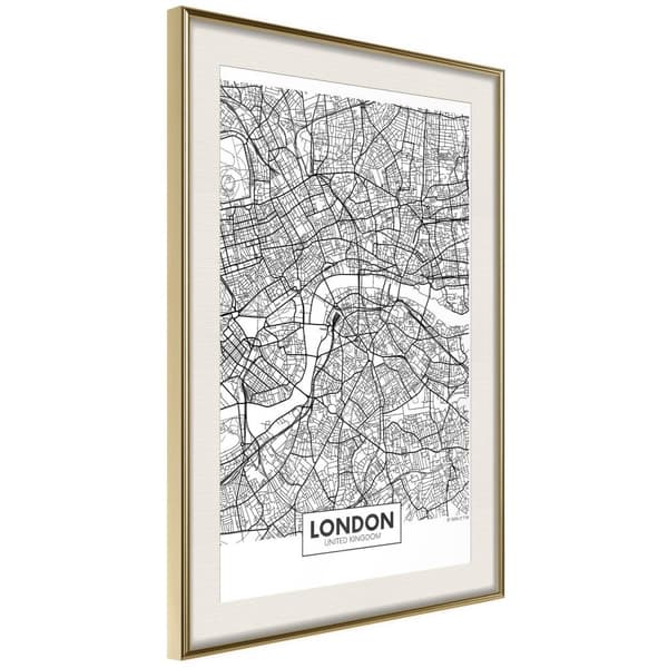 Inramad Poster / Tavla - City Map: London