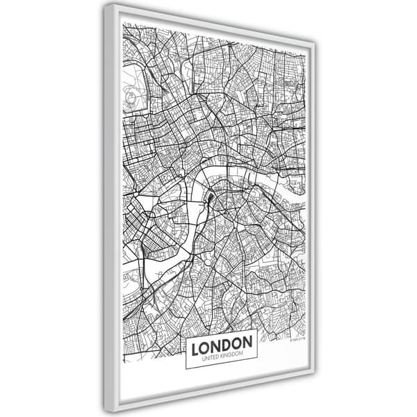 Inramad Poster / Tavla - City Map: London