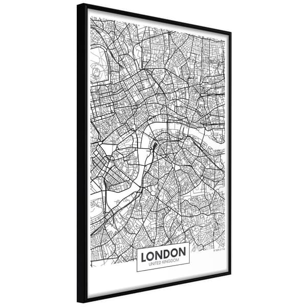 Inramad Poster / Tavla - City Map: London