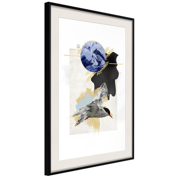 Inramad Poster / Tavla - Abstraction with a Tern
