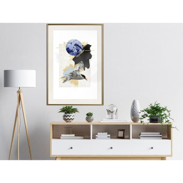 Inramad Poster / Tavla - Abstraction with a Tern