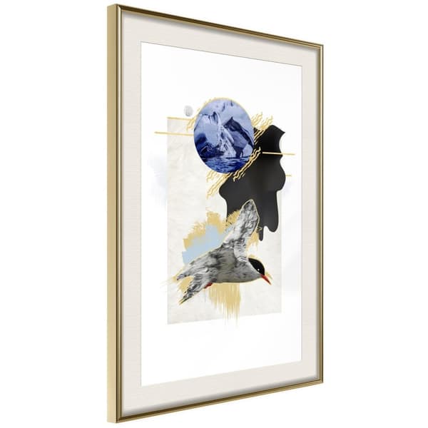 Inramad Poster / Tavla - Abstraction with a Tern