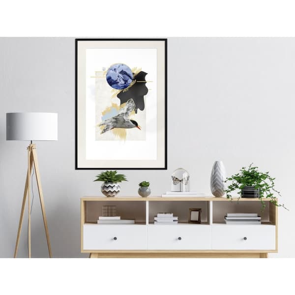 Inramad Poster / Tavla - Abstraction with a Tern