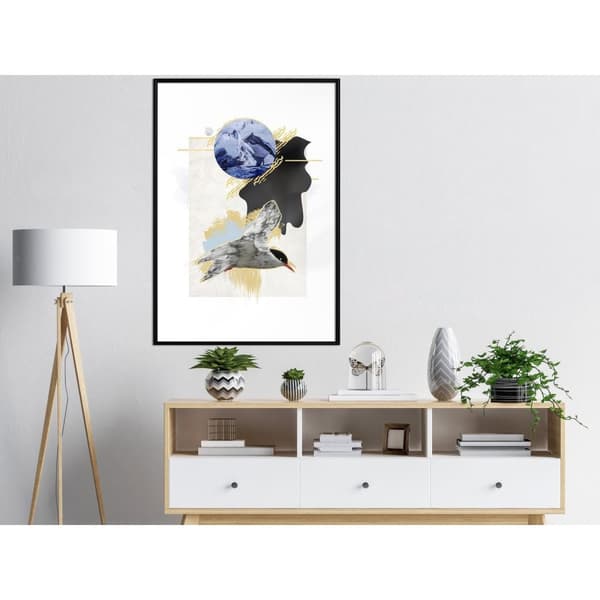 Inramad Poster / Tavla - Abstraction with a Tern