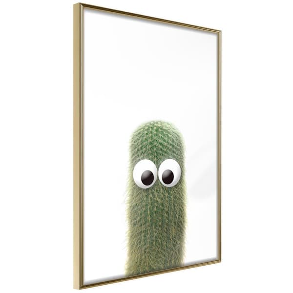 Inramad Poster / Tavla - Funny Cactus IV Guldram 20x30