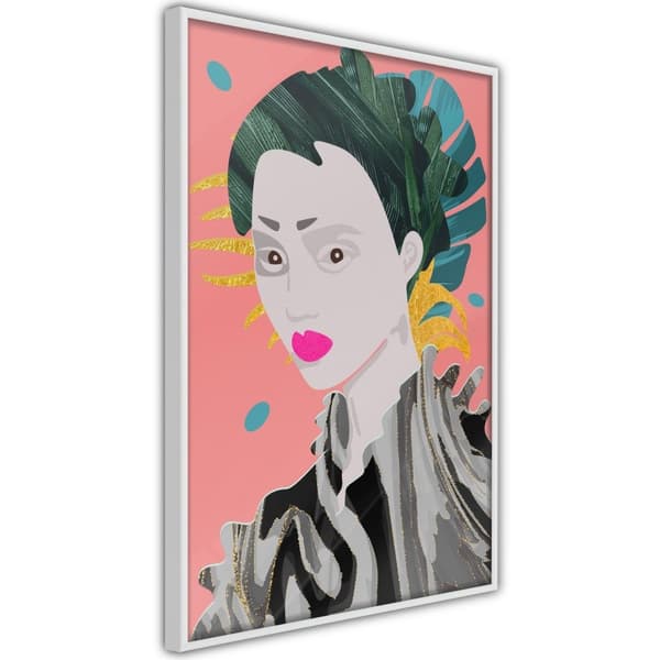 Inramad Poster / Tavla - Geisha Vit ram 20x30
