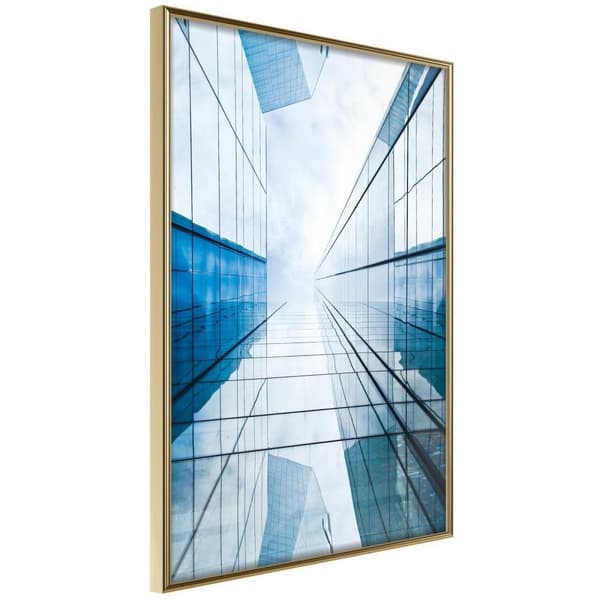 Inramad Poster / Tavla - Steel and Glass (Blue)