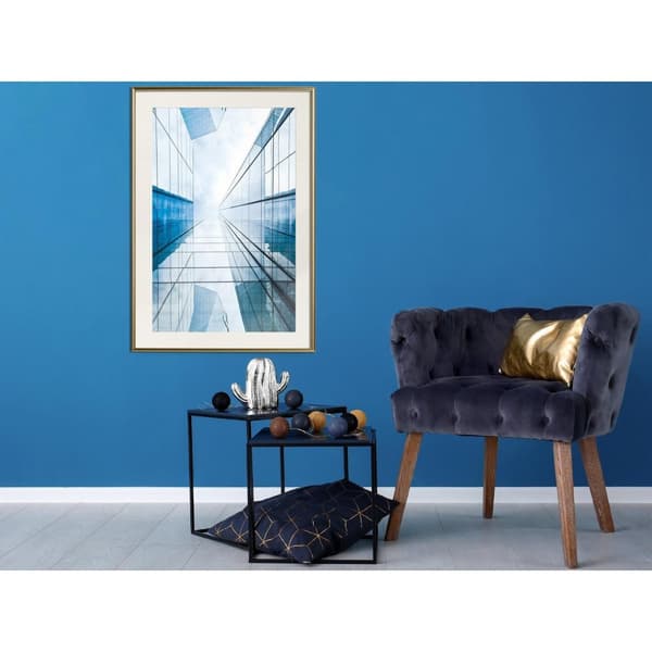 Inramad Poster / Tavla - Steel and Glass (Blue)