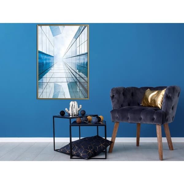 Inramad Poster / Tavla - Steel and Glass (Blue)