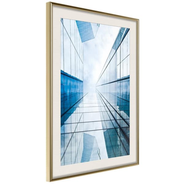 Inramad Poster / Tavla - Steel and Glass (Blue)