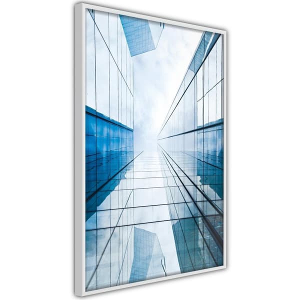 Inramad Poster / Tavla - Steel and Glass (Blue)