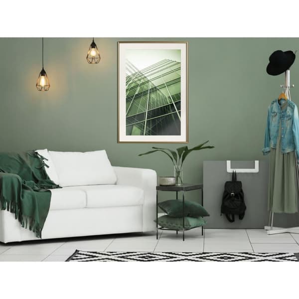 Inramad Poster / Tavla - Steel and Glass (Green)