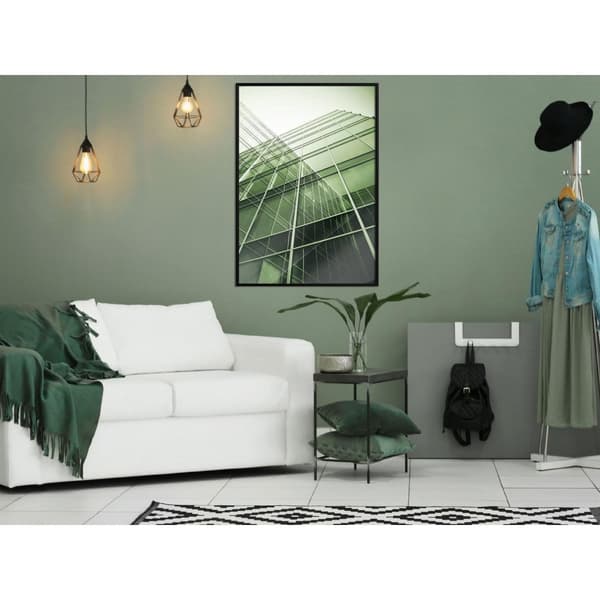 Inramad Poster / Tavla - Steel and Glass (Green)