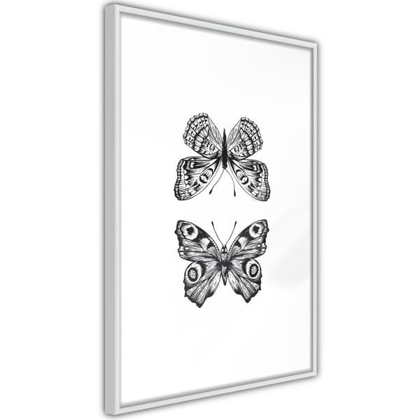 Inramad Poster / Tavla - Butterfly Collection I Vit ram 30x45