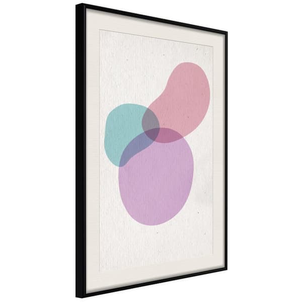 Inramad Poster / Tavla - Pastel Sets I Svart ram med passepartout 40x60