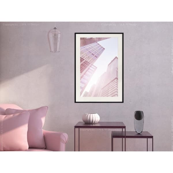 Inramad Poster / Tavla - Steel and Glass (Pink)