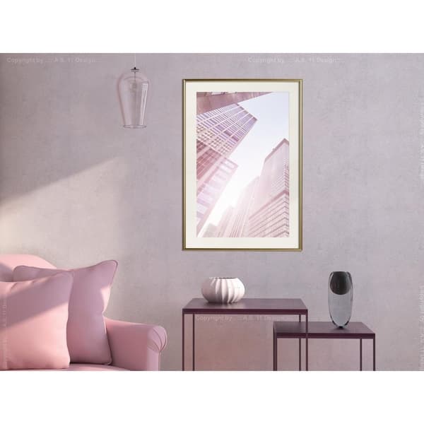 Inramad Poster / Tavla - Steel and Glass (Pink)
