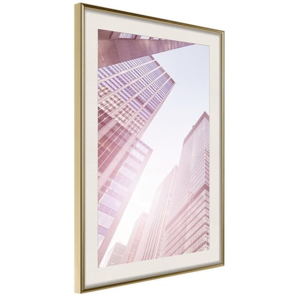 Inramad Poster / Tavla - Steel and Glass (Pink)