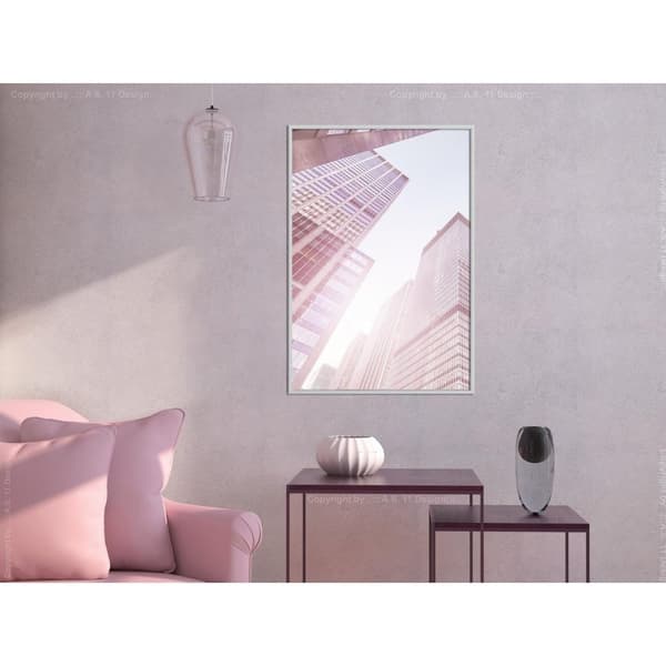 Inramad Poster / Tavla - Steel and Glass (Pink)